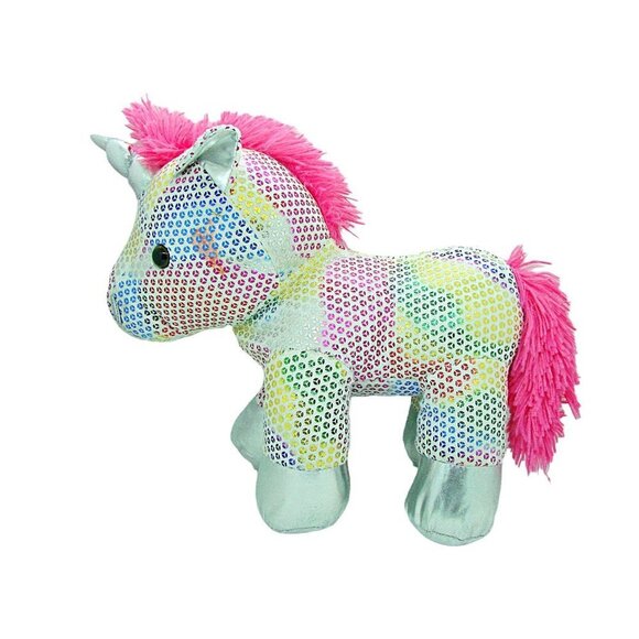 Dan Dee Rainbow Sparkle Glitter Unicorn Plush Stuffed Animal Toy Security 11” - Picture 1 of 11
